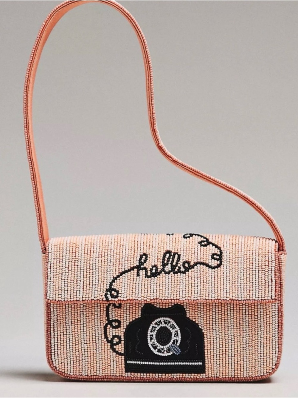 Anthropologie Fiona Beaded Bag Icon Edition “Call Me” Phone Purse NWT